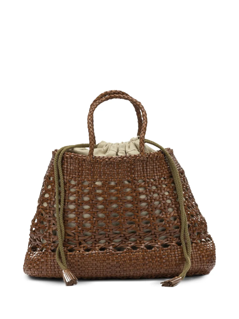 DRAGON DIFFUSION Santa Cano woven leather tote bag - Marrone