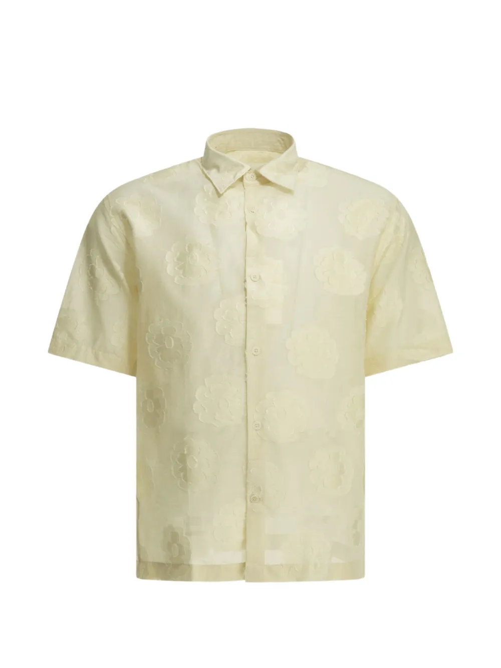 NN07 floral-embroidered short-sleeve shirt - Toni neutri