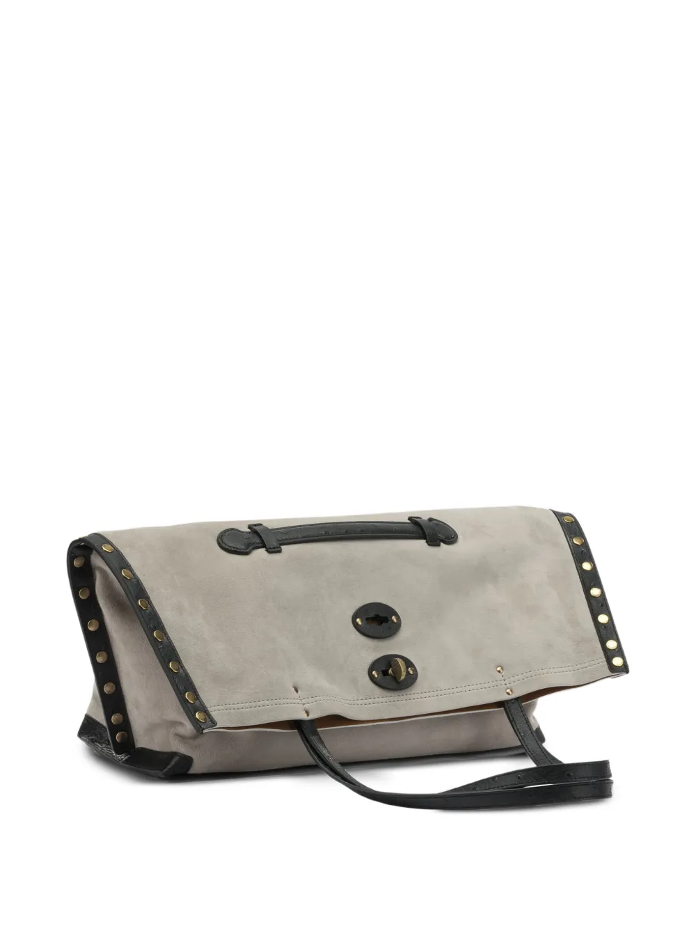 Zanellato Medium A'spasso suède shopper verfraaid met studs Grijs