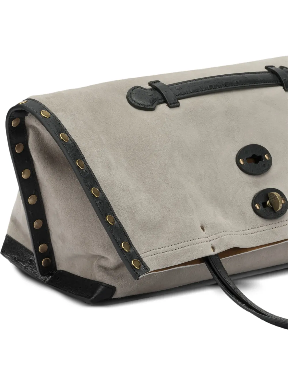 Zanellato Medium A'spasso suède shopper verfraaid met studs Grijs