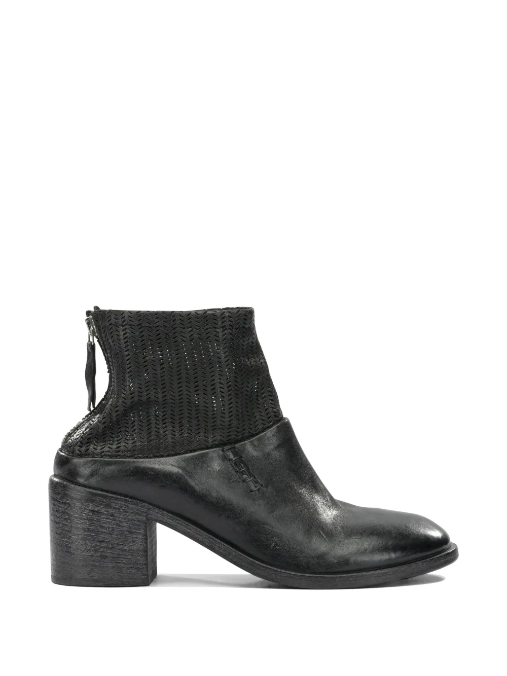 Moma panelled leather ankle boots Zwart