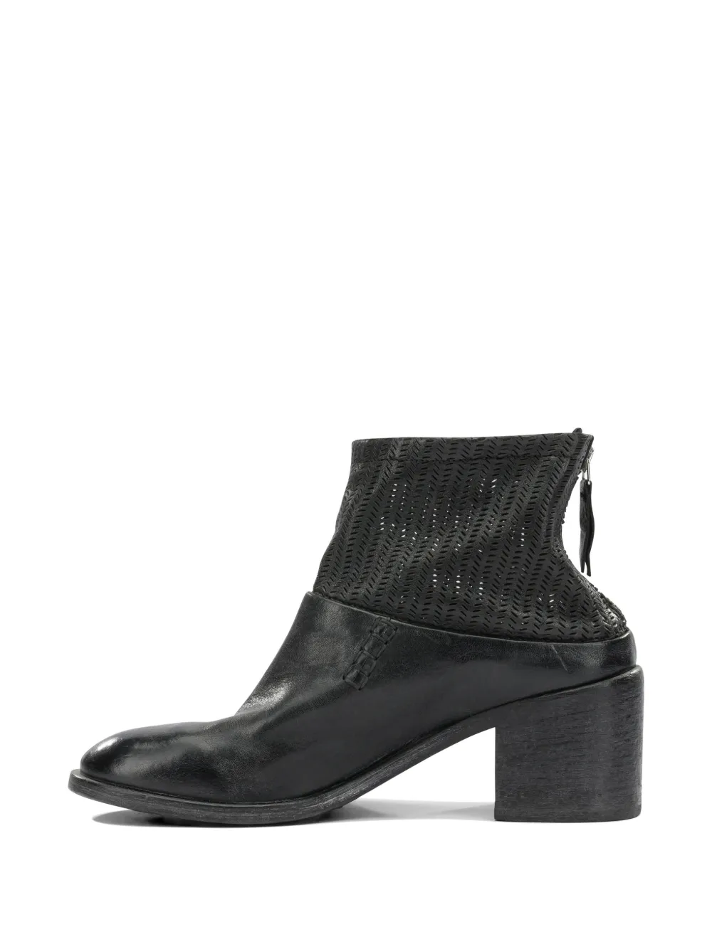 Moma panelled leather ankle boots Zwart