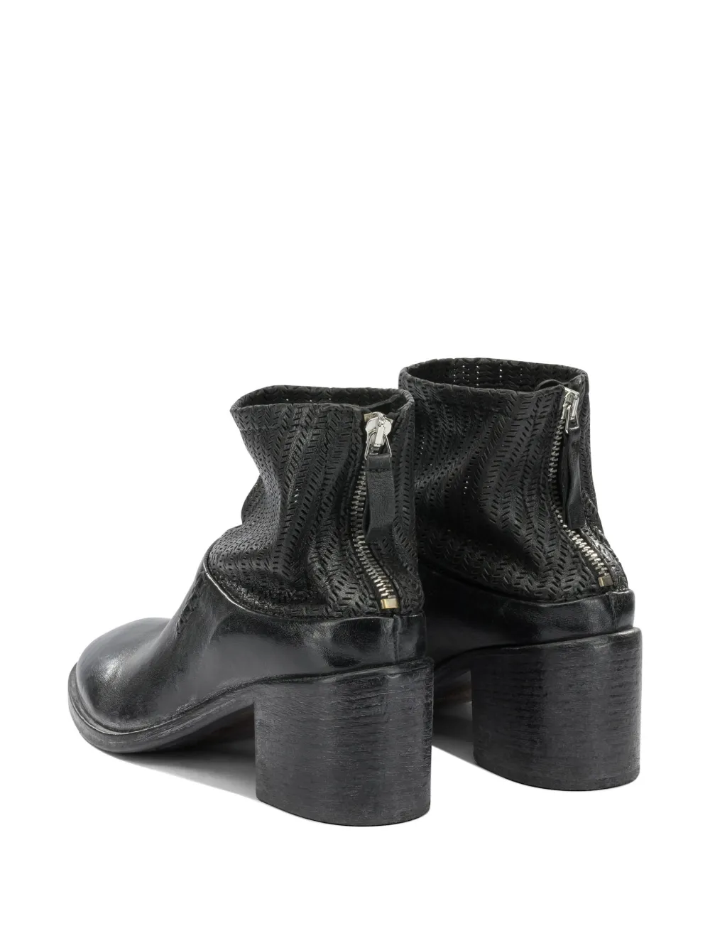 Moma panelled leather ankle boots Zwart