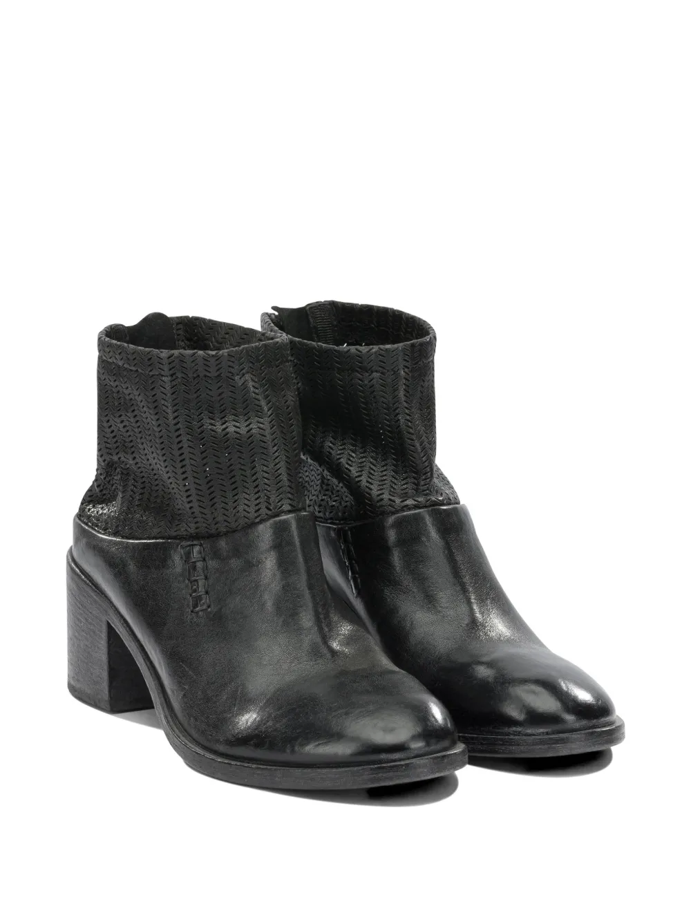 Moma panelled leather ankle boots Zwart