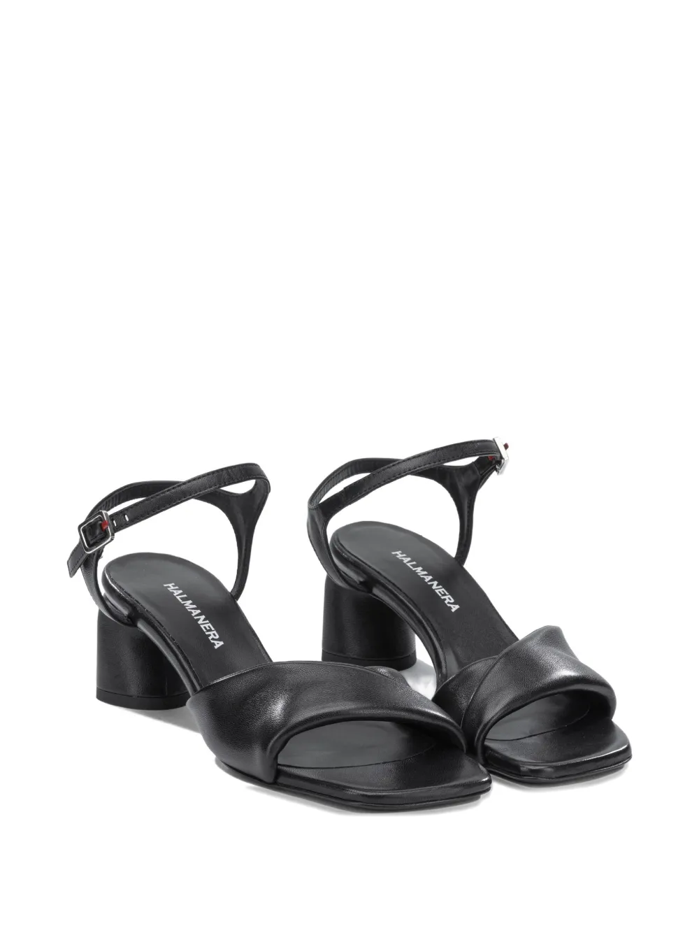 Halmanera Dally padded crossover-strap sandals Zwart