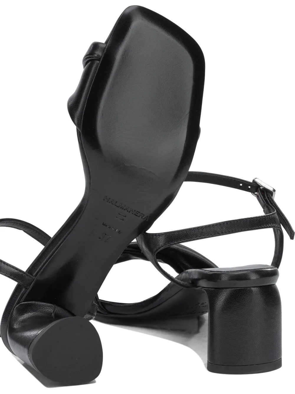 Halmanera Dally padded crossover-strap sandals Zwart