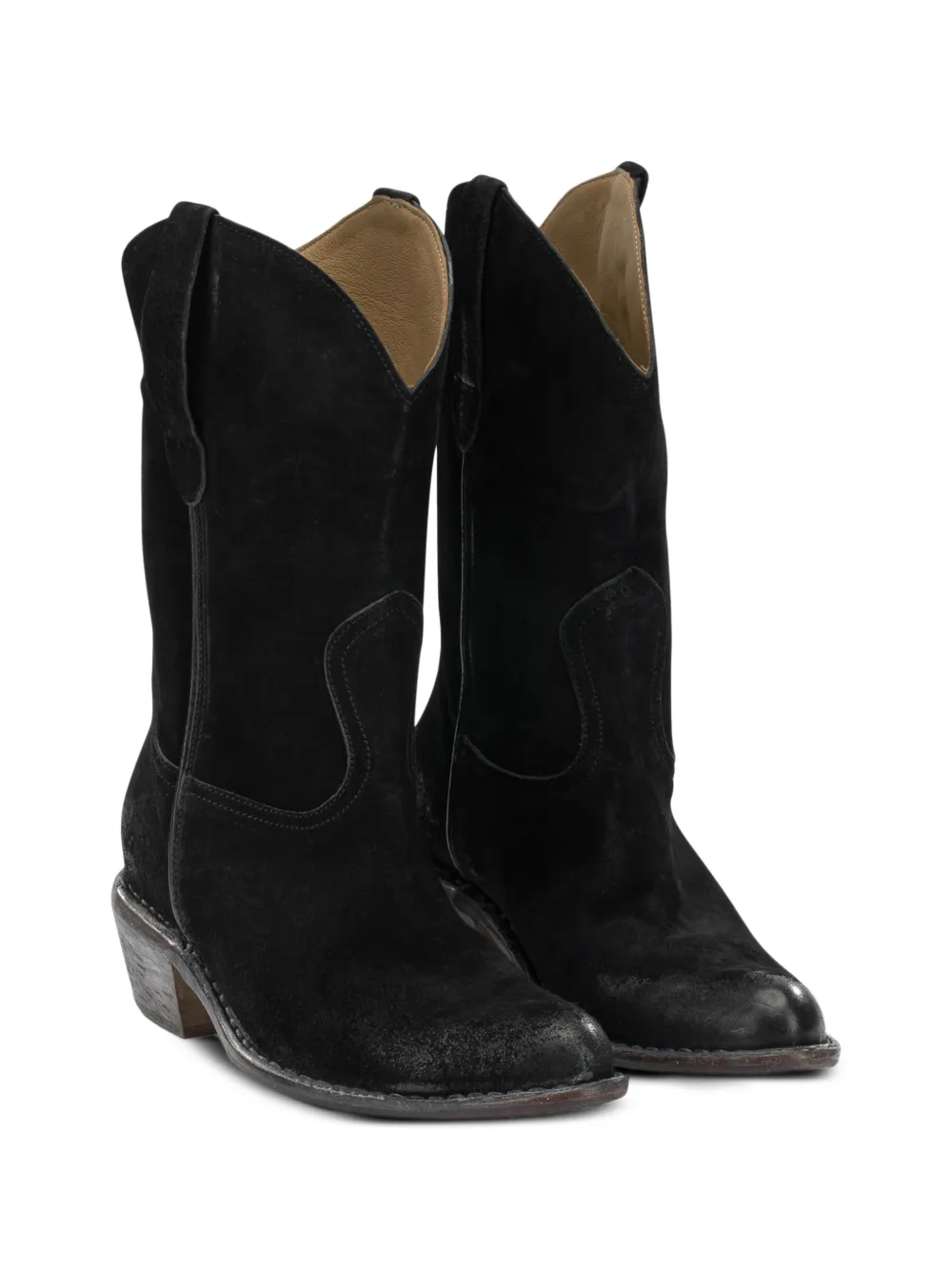 Moma panelled cowboy boots Zwart