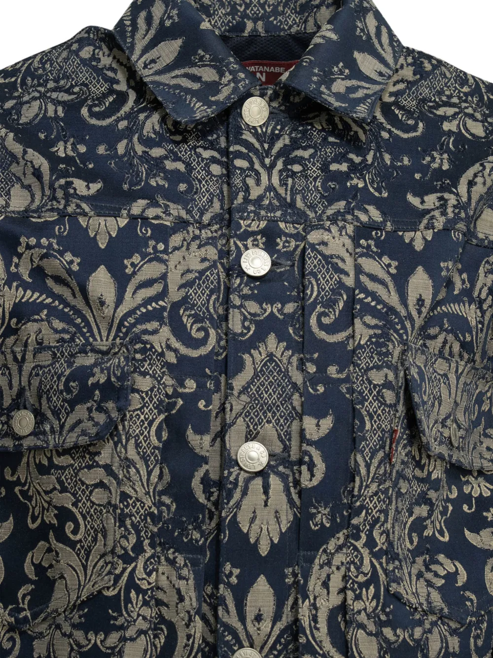 Junya Watanabe MAN x Levi's denim jack met damask-patroon Blauw