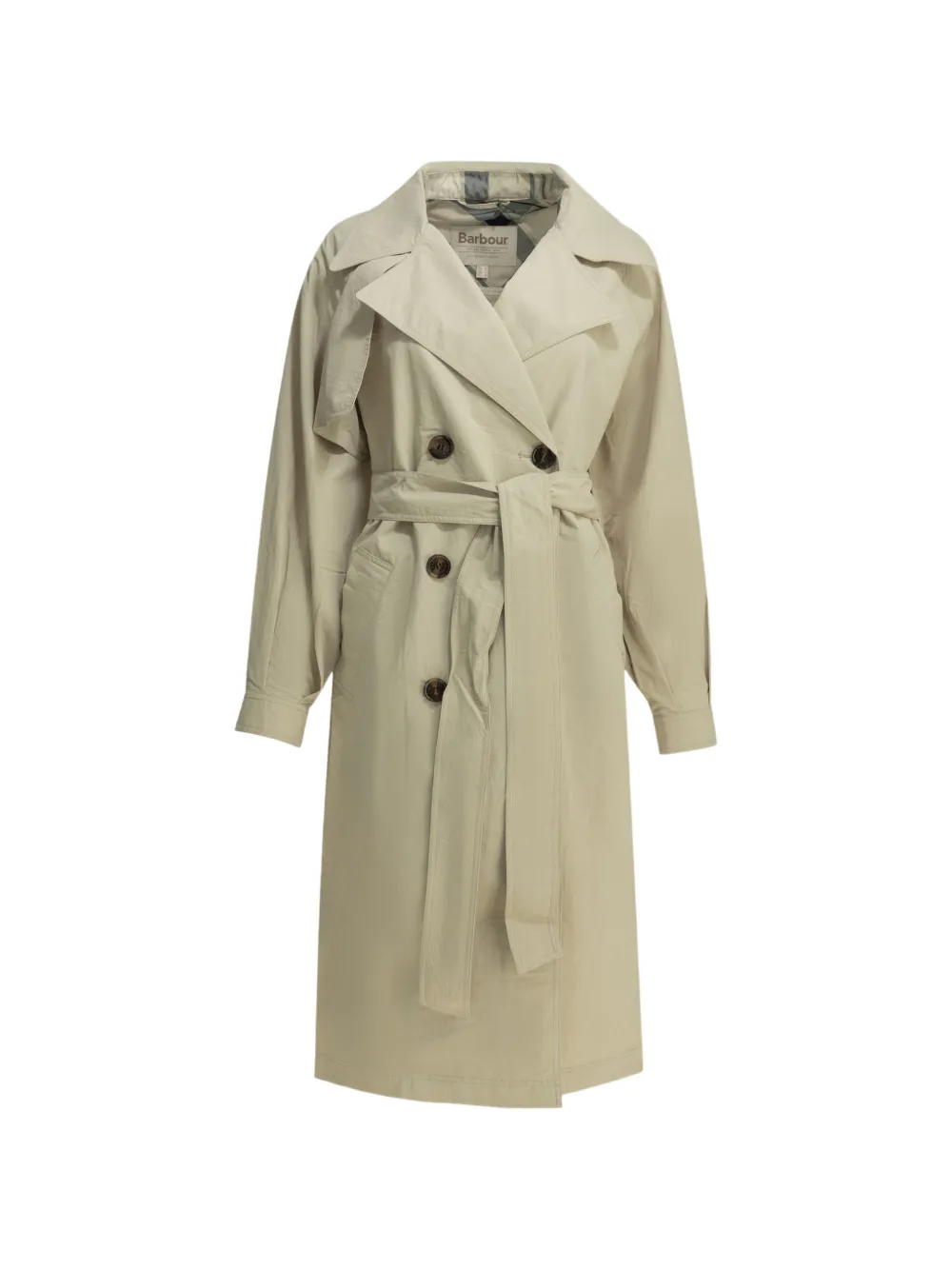 Barbour double-breasted belted trench coat - Toni neutri