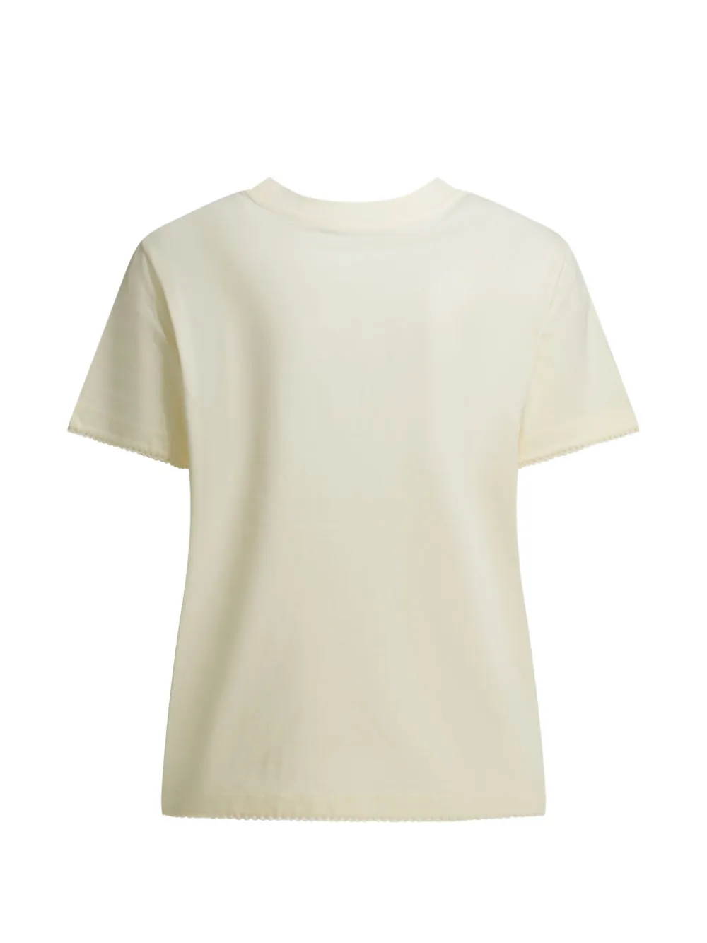 Moncler T-shirt met gewelfde afwerking en logopatch Beige