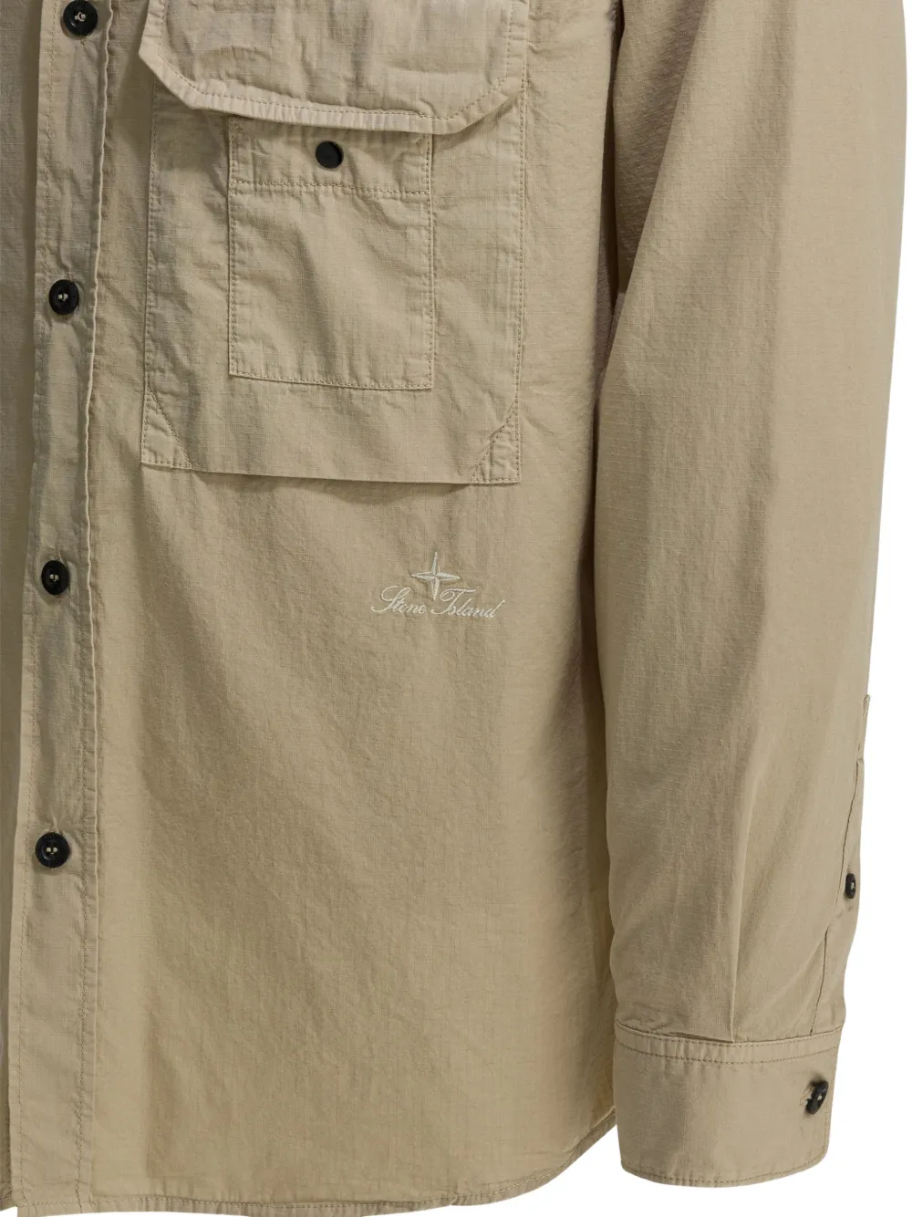 Stone Island Overhemd met geborduurd logo Beige