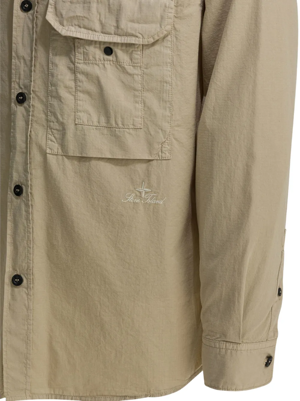 Stone Island Overhemd met geborduurd logo Beige