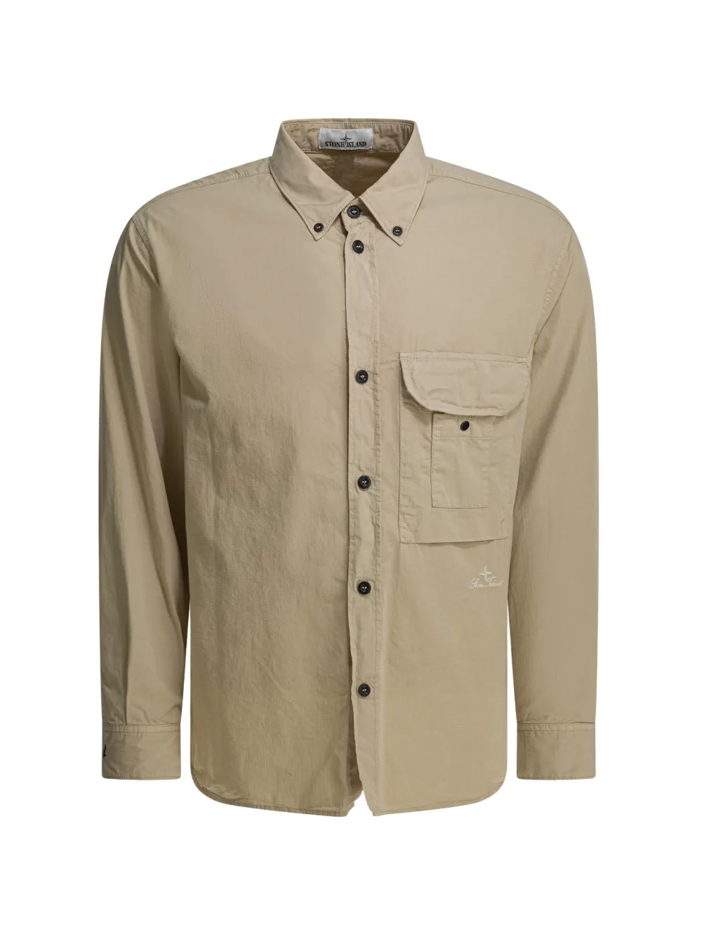 Stone Island logo-embroidered shirt - Nude