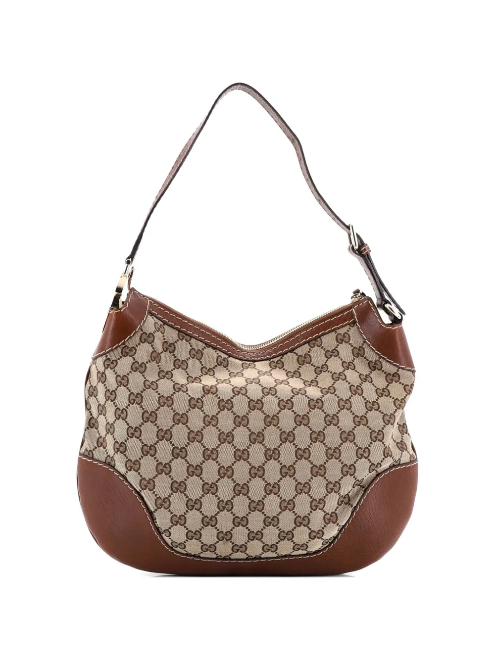 Gucci Pre-Owned Charlotte Zip GG Canvas with Leather Medium hobo bag - Marrone