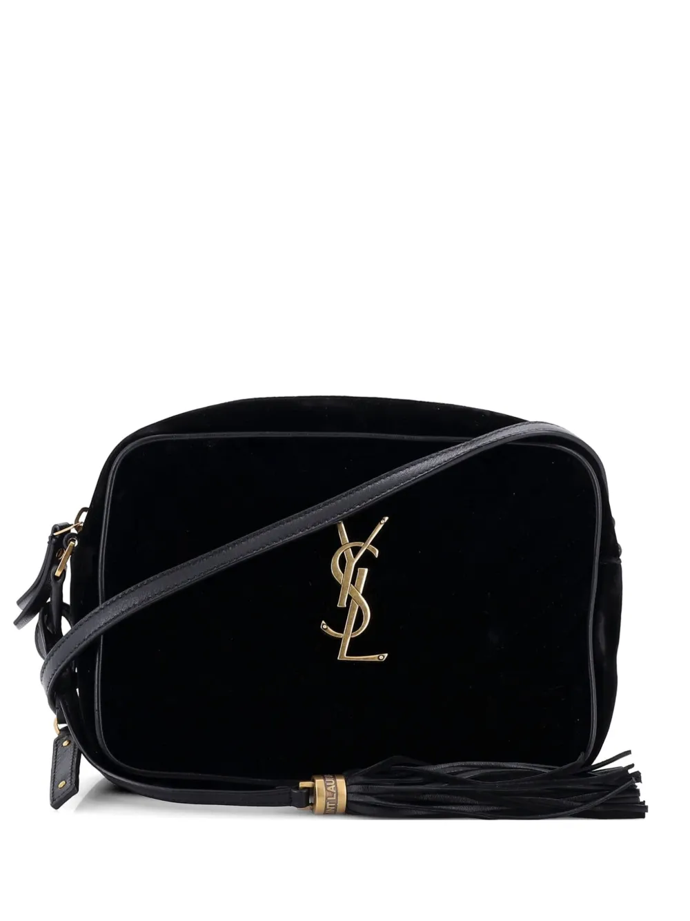 Saint Laurent Pre-Owned Lou Camera Bag Matelasse Chevron Velvet Small crossbody bag - Schwarz