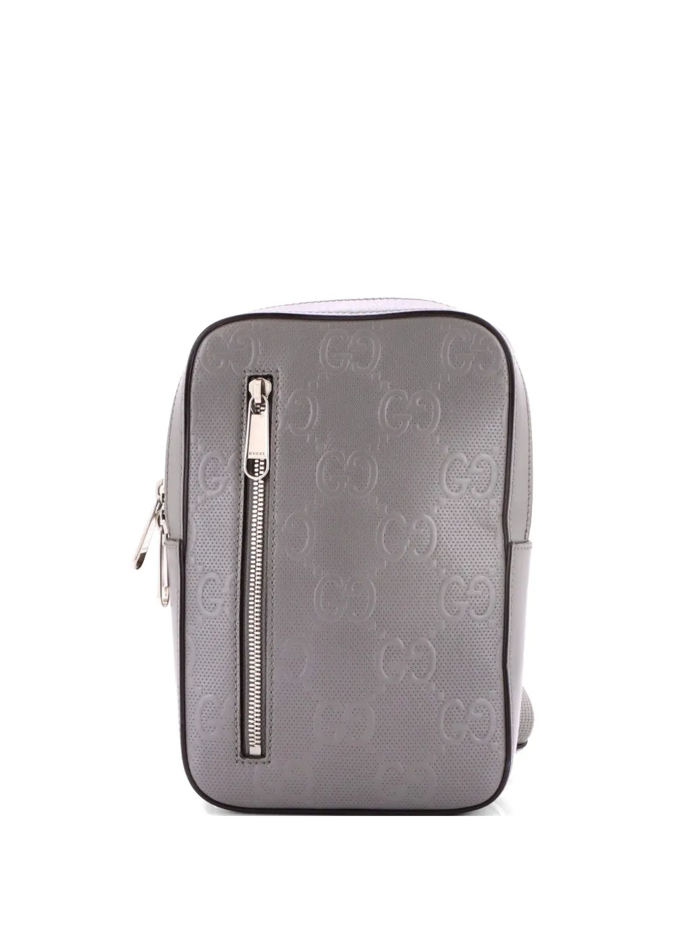 Gucci Pre-Owned Sling GG Embossed Perforated Leather backpack - Grigio