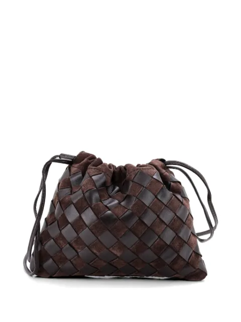 Bottega Veneta Pre-Owned Drawstring Dustbag Intrecciato Leather and Suede Small crossbody bag