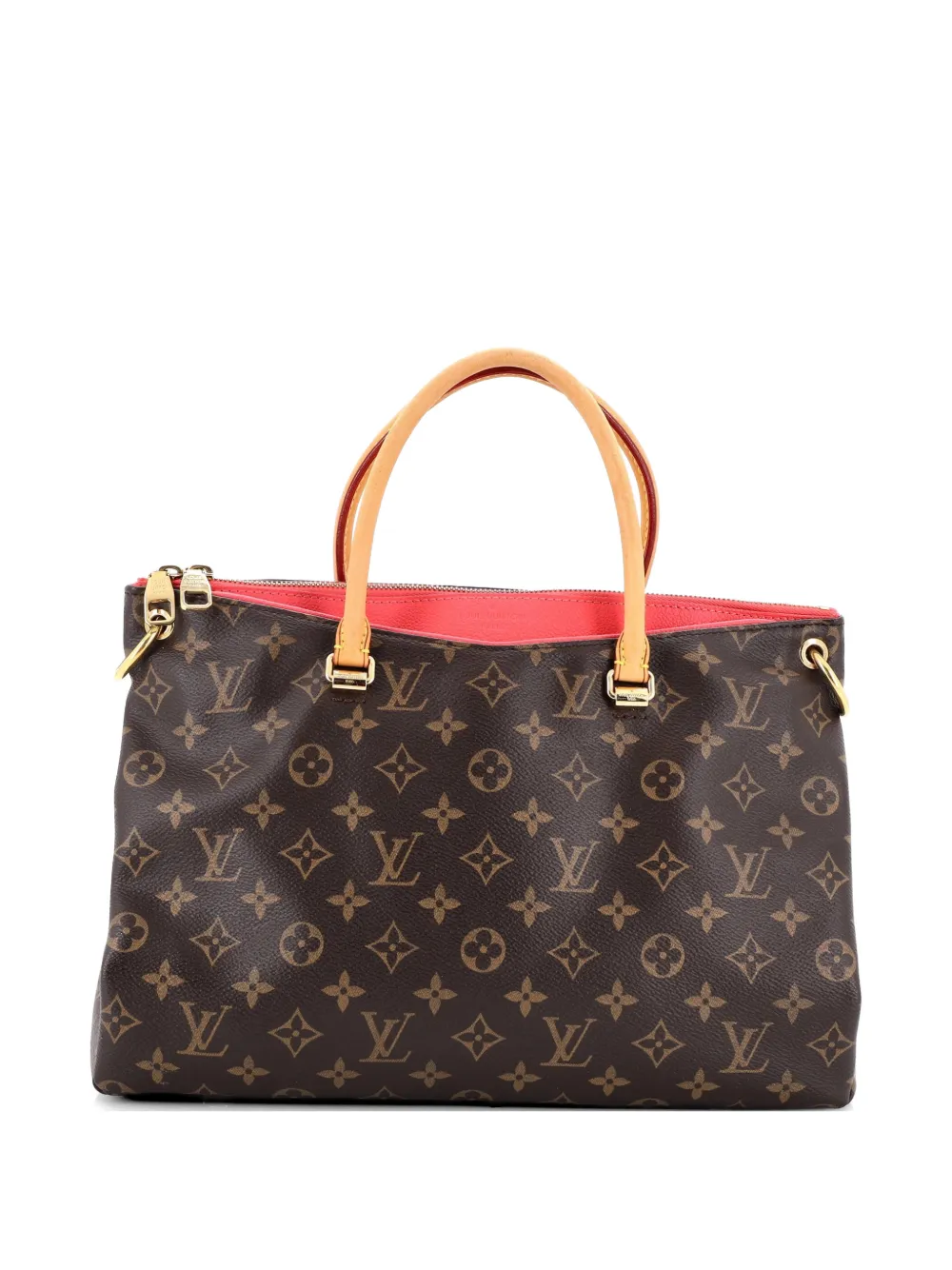 Louis Vuitton Pre-Owned Pallas Tote Monogram Canvas with Leather shoulder bag - Marrone