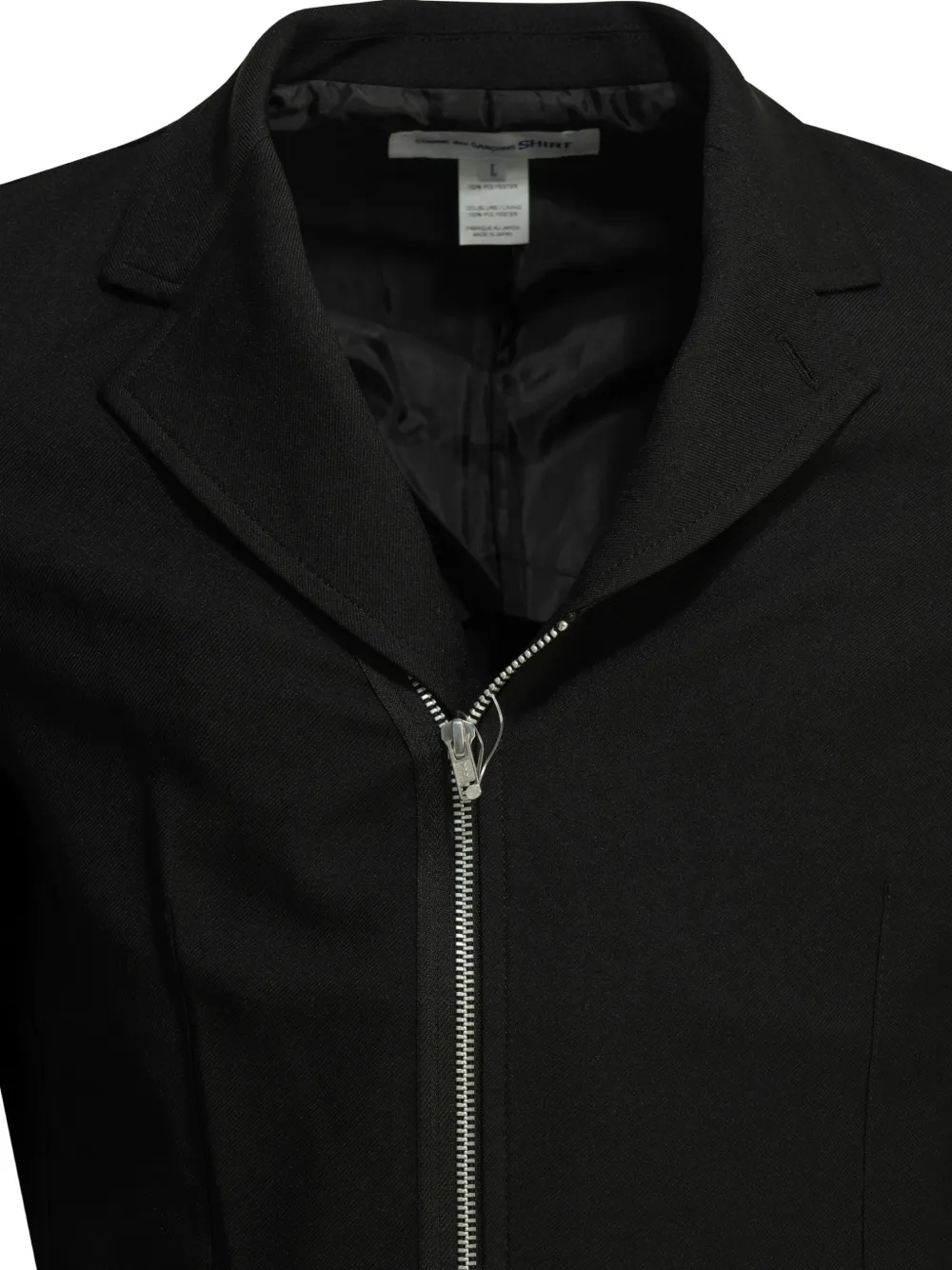 Comme Des Garçons Shirt Blazer met enkele rij knopen en rits Zwart
