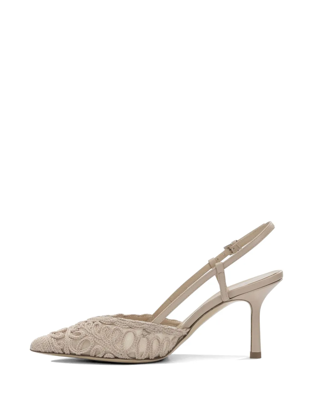Ninalilou Gehaakte slingback pumps Beige