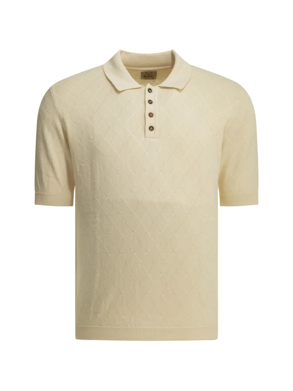 RAKKI diamond-patterned knit polo shirt - Toni neutri