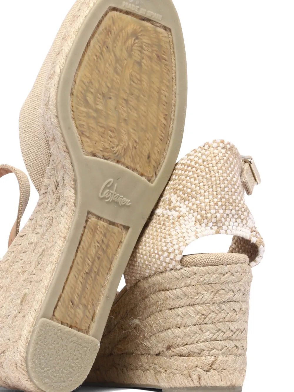 Castañer Chiarita espadrilles met sleehak en gespsluiting Beige