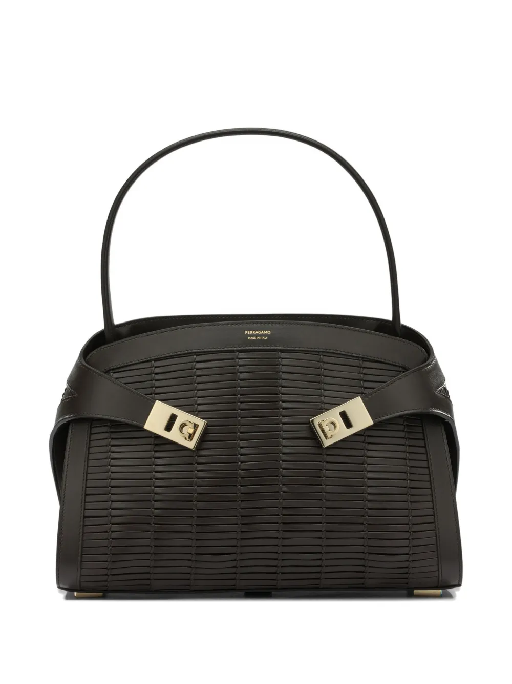Ferragamo Hug Soft woven-design tote bag - Marrone