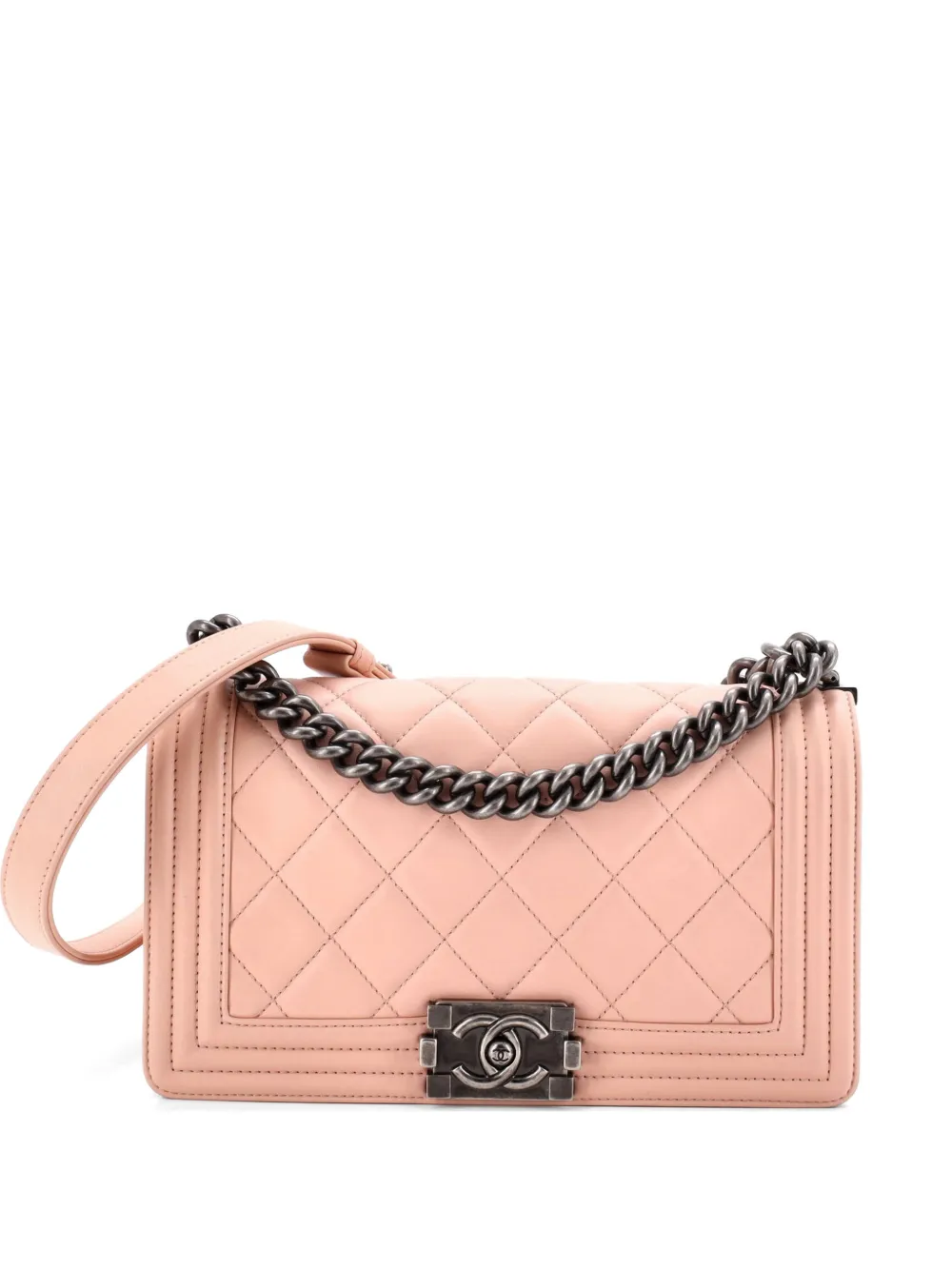 CHANEL Pre-Owned Boy Flap Bag Quilted Lambskin Old Medium shoulder bag - Pink