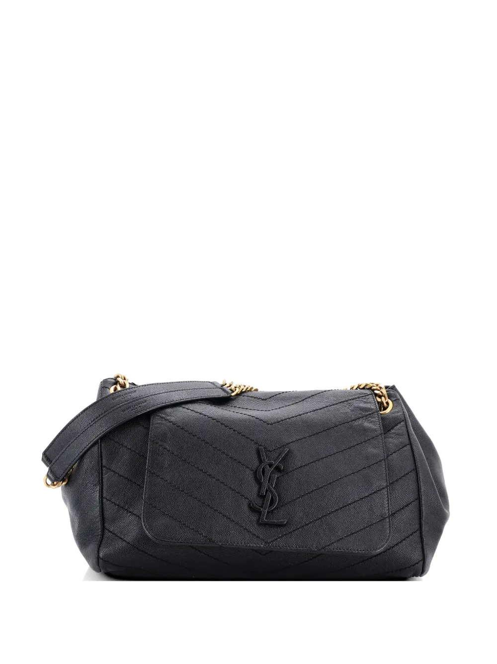Saint Laurent Pre-Owned Nolita Satchel Matelasse Chevron Leather Medium shoulder bag - Schwarz