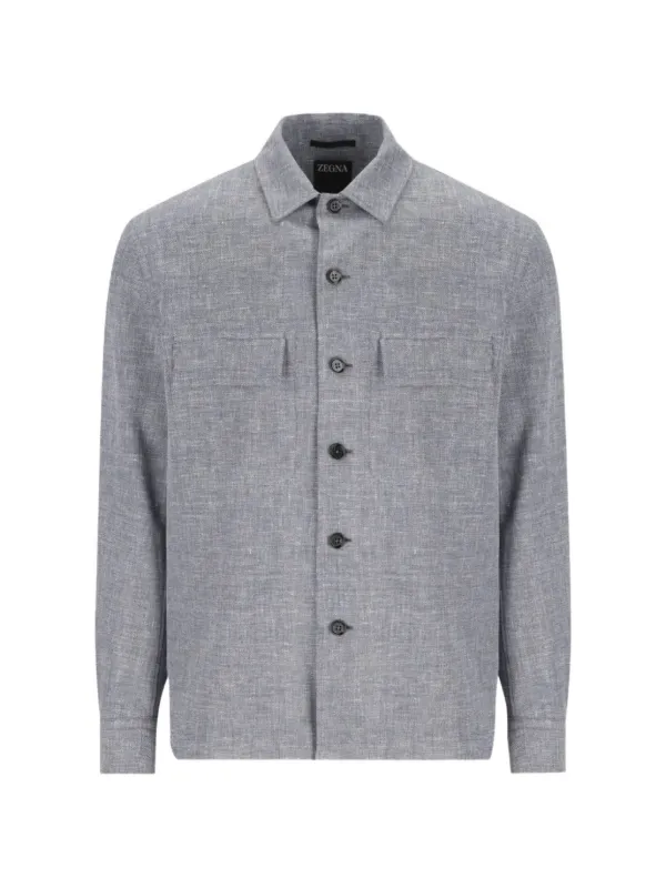 Zegna フラップポケット シャツ | グレー | FARFETCH JP
