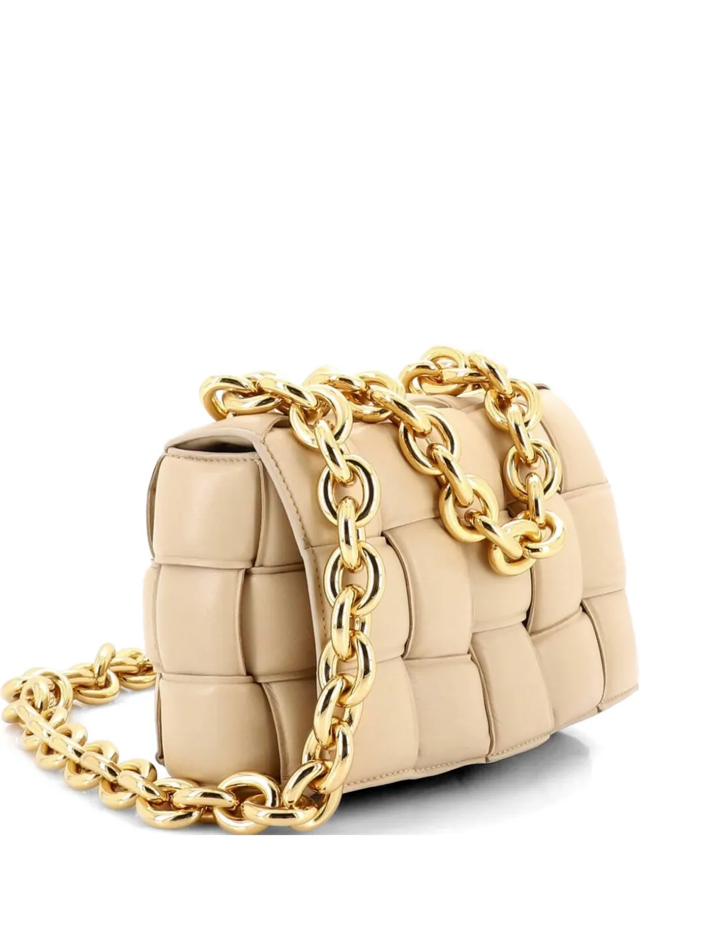 Bottega Veneta Pre-Owned Cassette Chain Padded Maxi Intrecciato Leather crossbody bag - Toni neutri