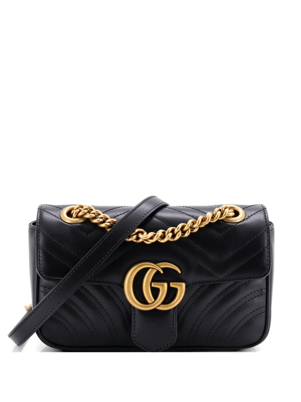 Gucci Pre-Owned GG Marmont Flap Bag Matelasse Leather Mini crossbody bag - Nero