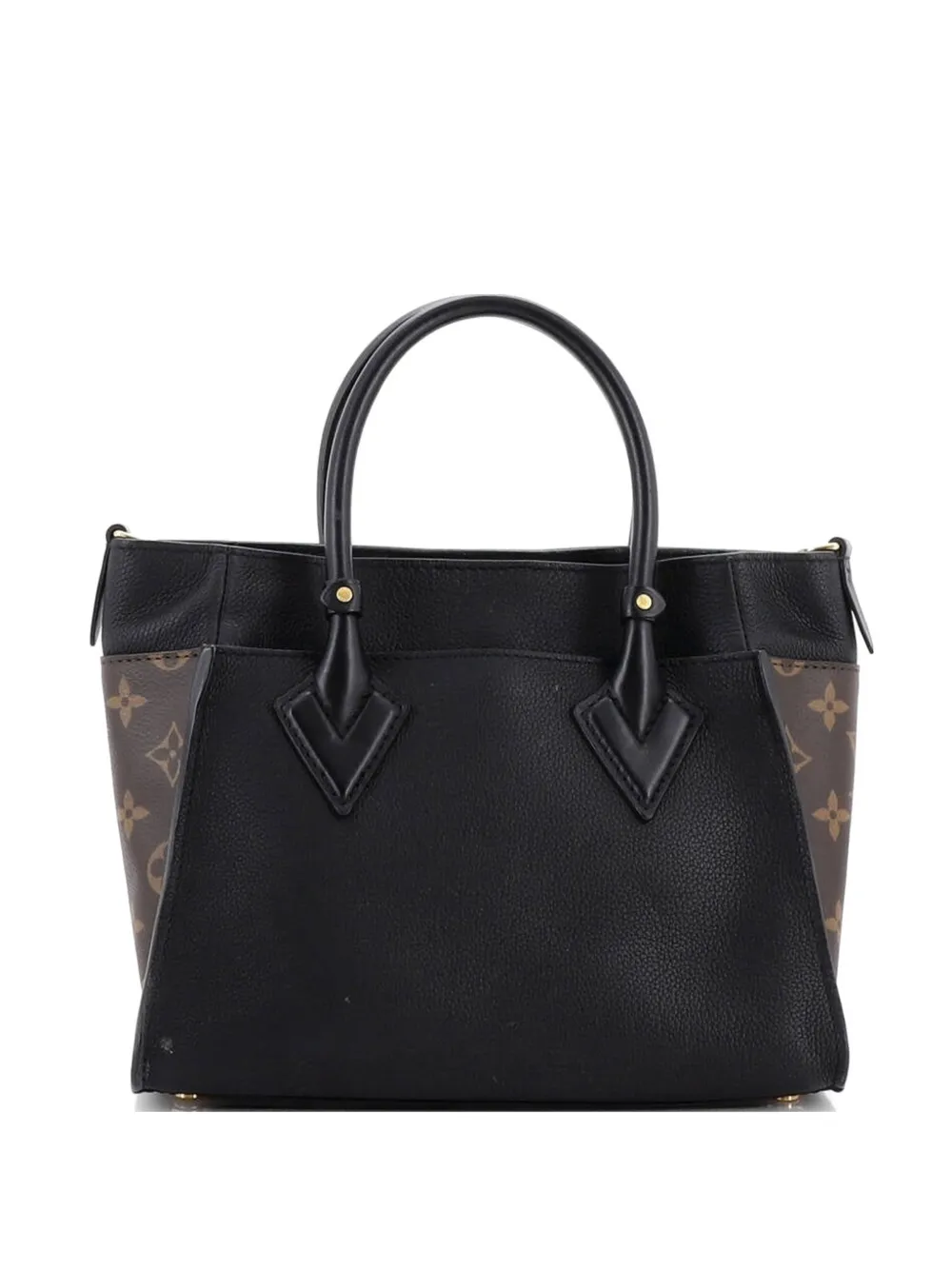 Louis Vuitton Pre-Owned On My Side Tote Leather with Monogram Canvas PM shoulder bag - Nero