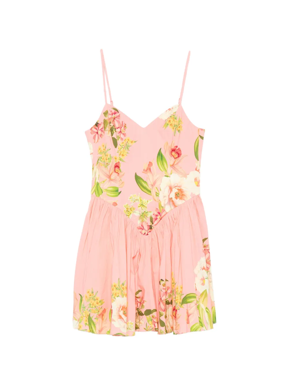 Hemant And Nandita Lena floral-print pleated mini dress - Rosa