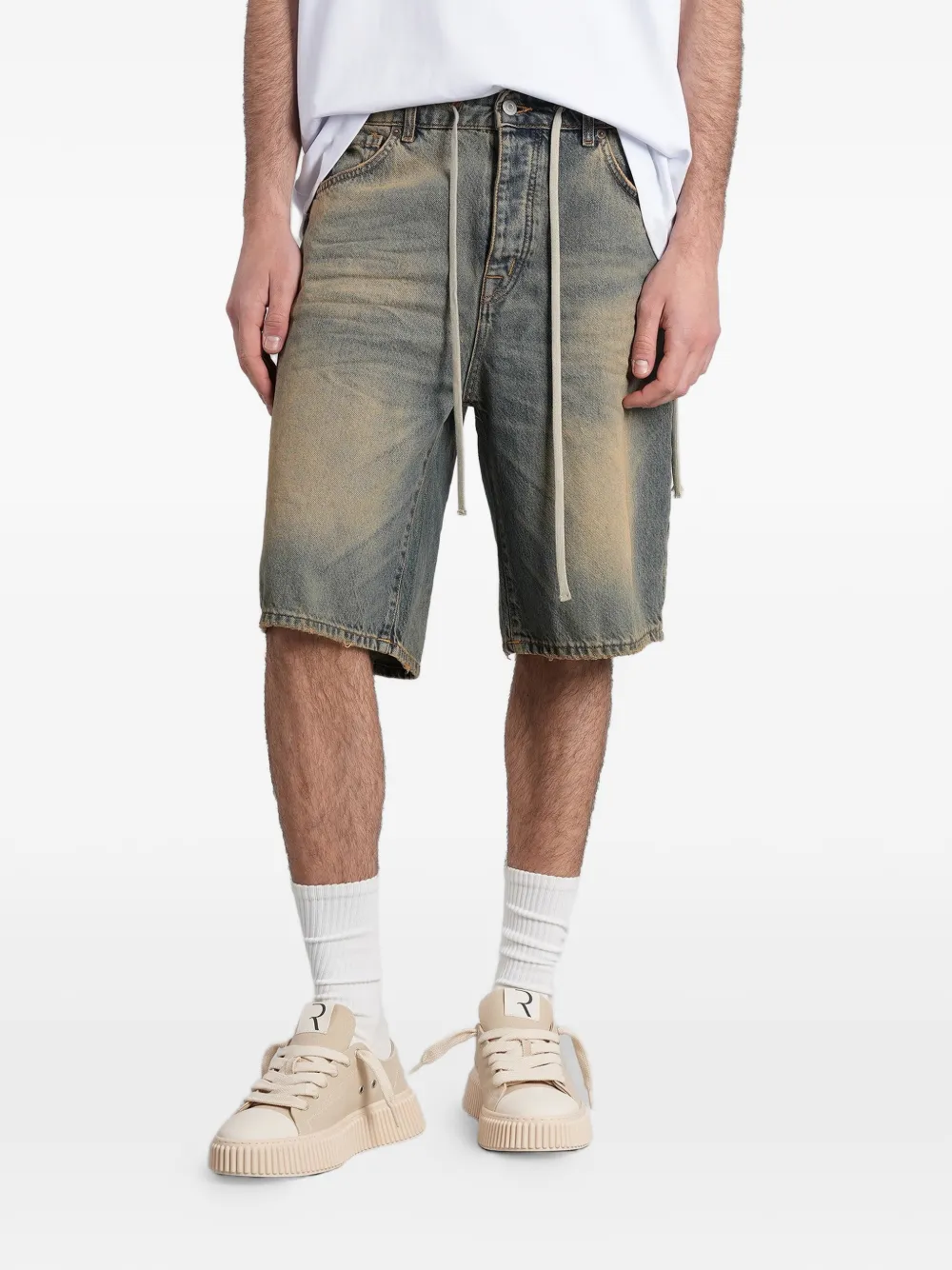 STATE OF ORDER faded drawstring shorts - Blau