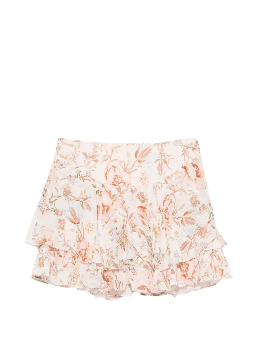 Hemant And Nandita Ezra floral-print ruffled mini skirt - Toni neutri