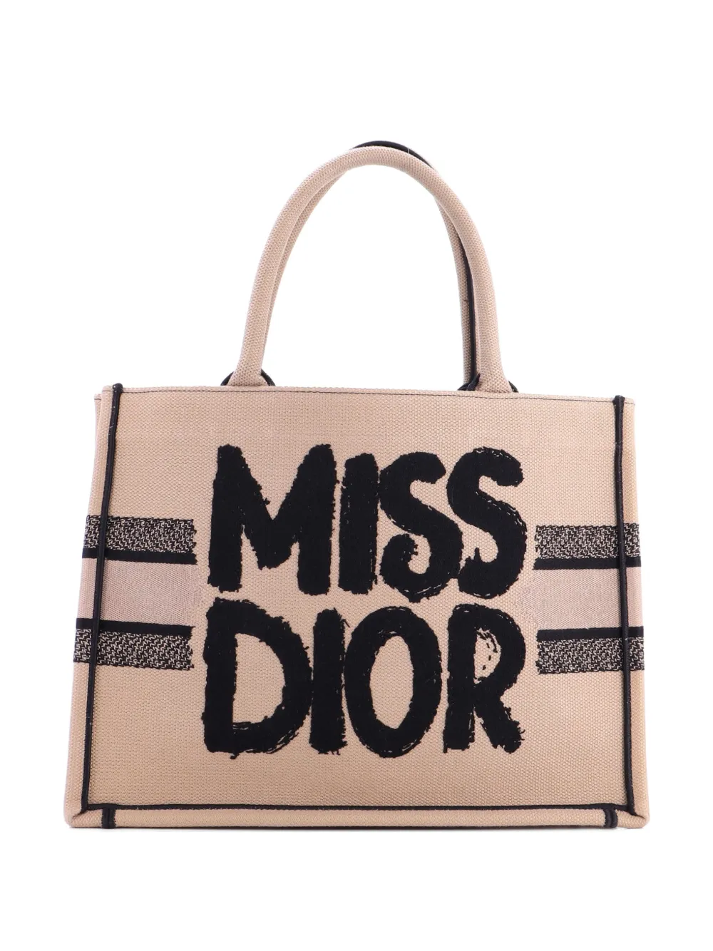 Christian Dior Pre-Owned Mittelgroße Miss Dior Book Tote Bag aus Canvas mit Stickerei - Nude