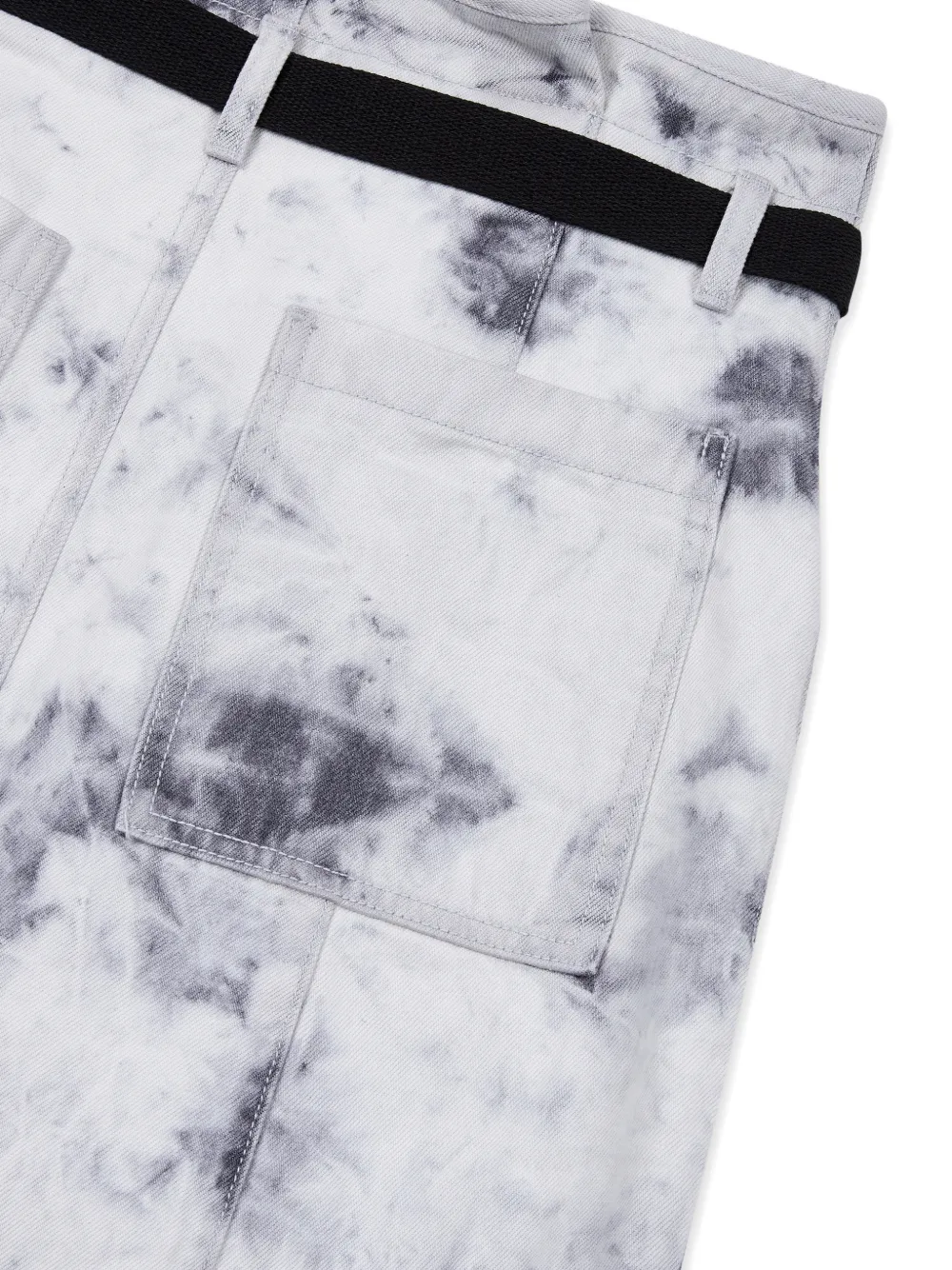 TOMBOY Rok met ceintuur en ijs wassing Wit