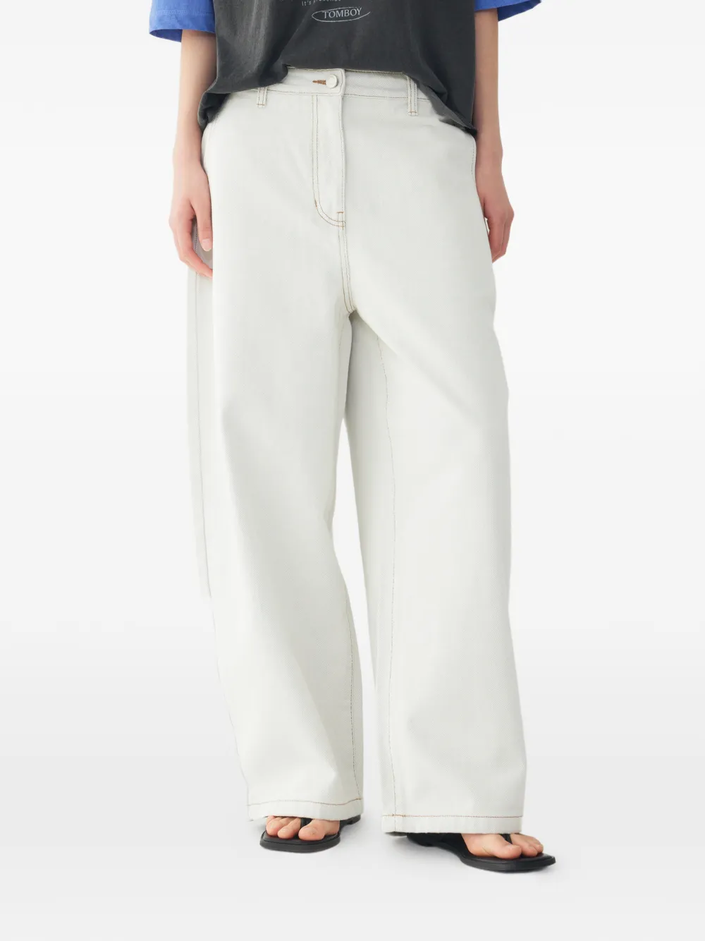 TOMBOY Jeans met contrasterende stiksels Wit