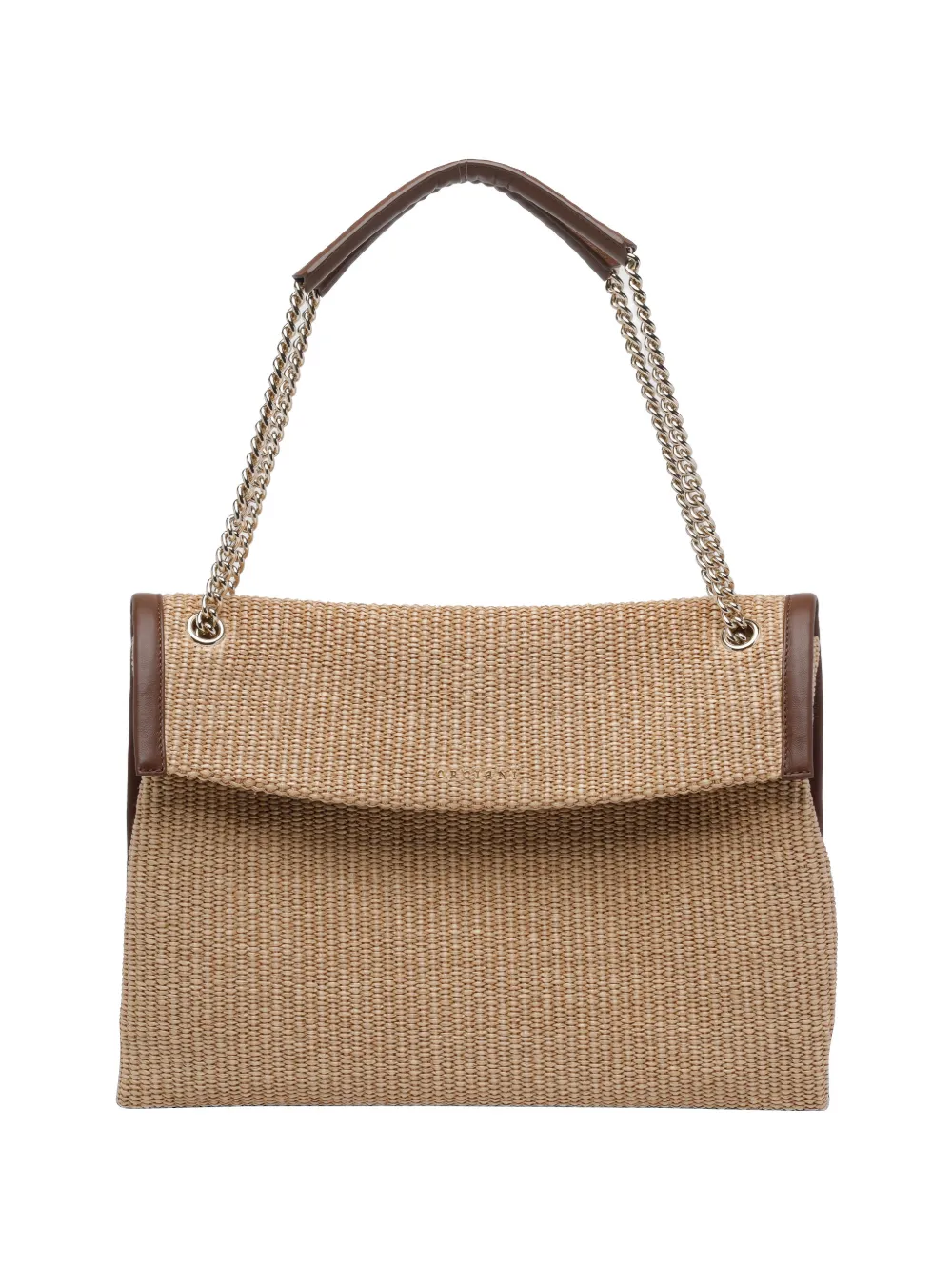 Orciani midi Venus leather-trim shoulder bag - Toni neutri