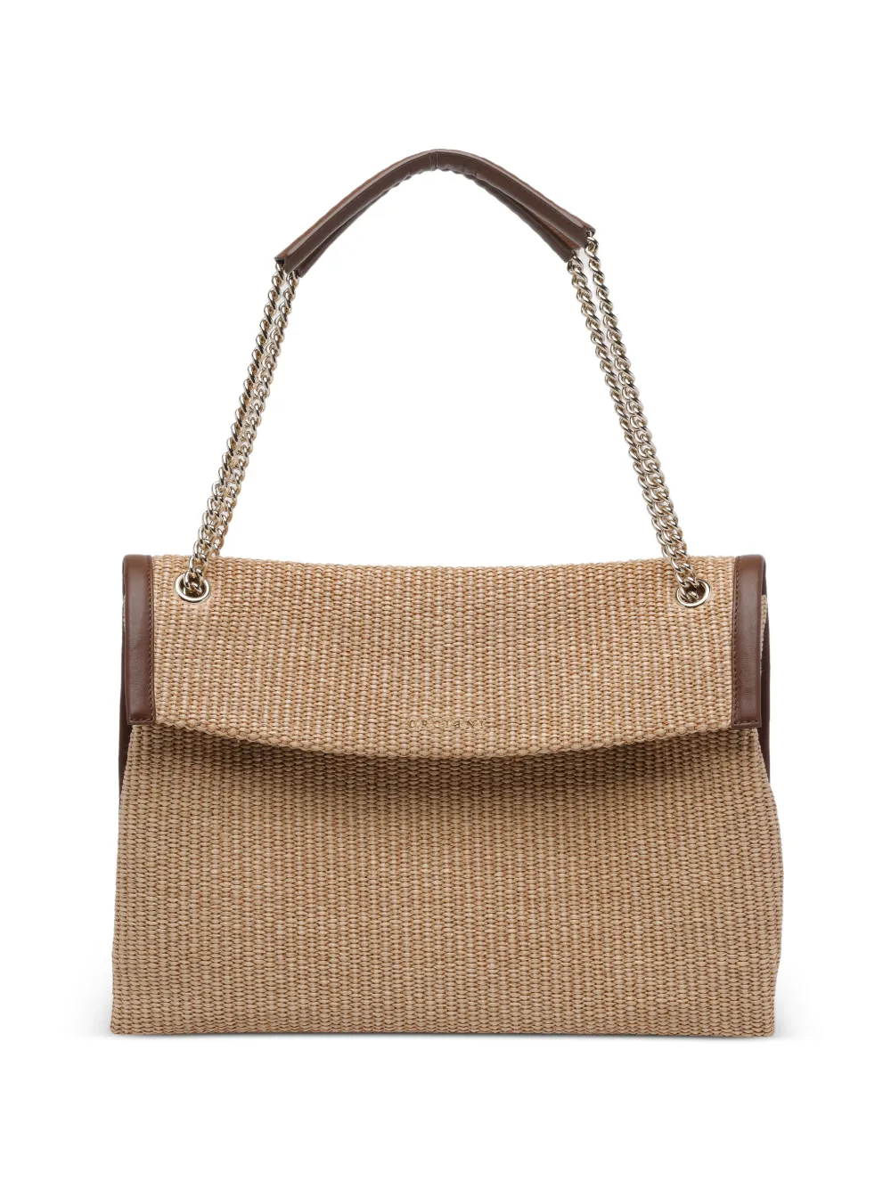 Orciani midi Venus leather-trim shoulder bag - Toni neutri