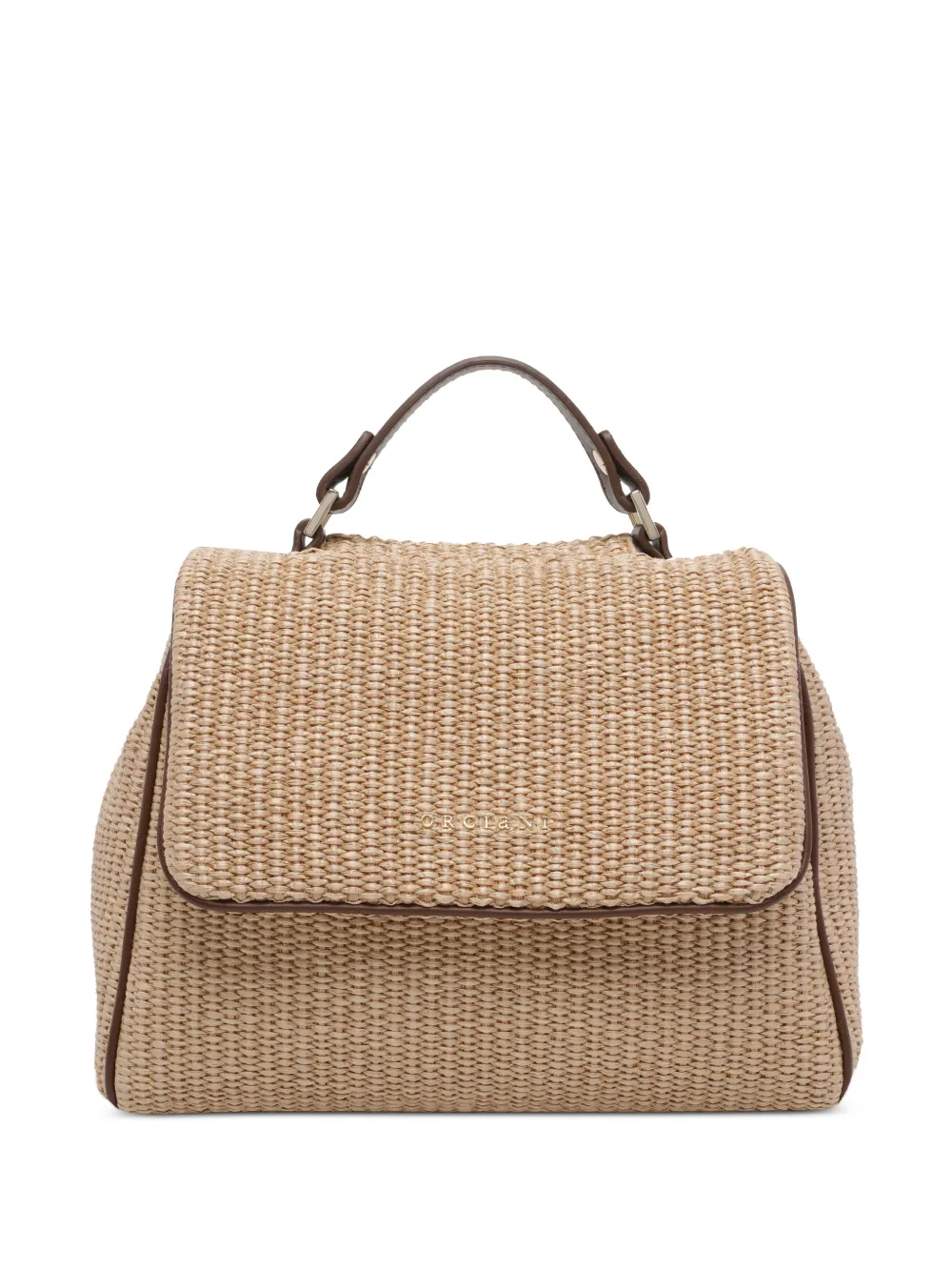 Orciani small Sveva Zanzibar leather-trim handbag - Toni neutri