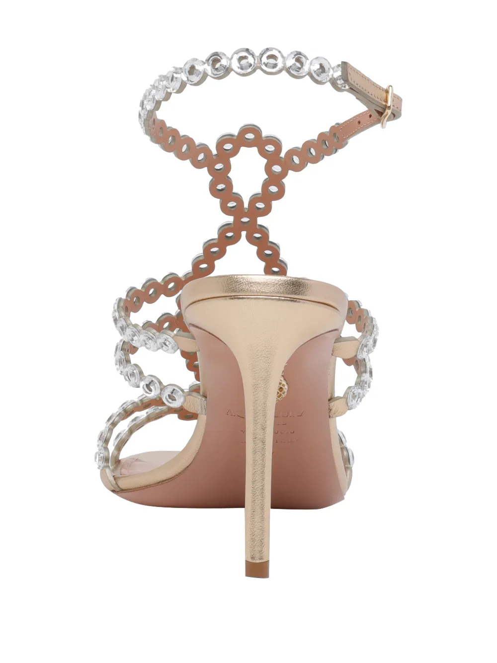 Aquazzura Mooncrush crystal-embellished sandals Goud