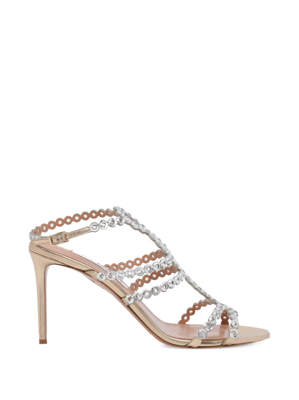 Aquazzura Mooncrush crystal-embellished sandals Goud