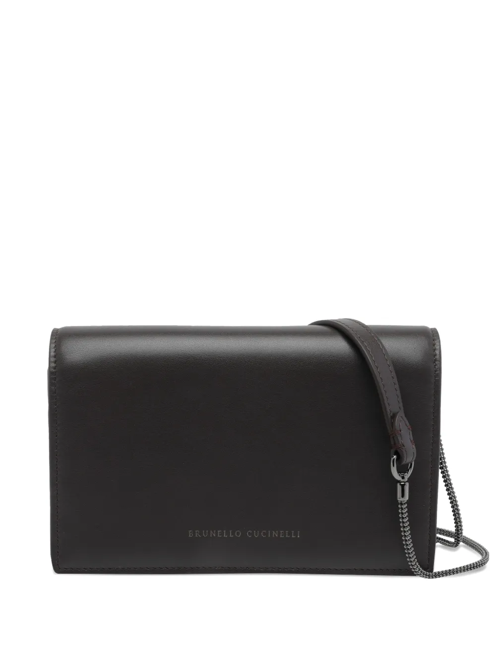 Brunello Cucinelli leather chain wallet - Marrone