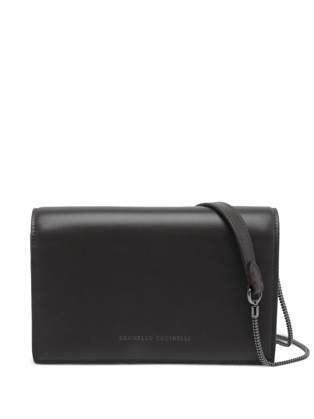 Brunello Cucinelli leather chain wallet - Marrone
