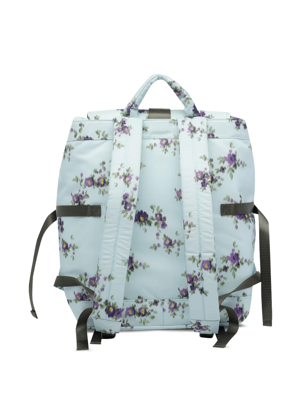 GANNI Rugzak met bloemenprint en gespsluiting Blauw