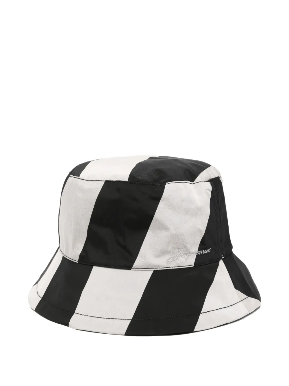 Jacquemus The Bob stripe-print bucket hat - Schwarz