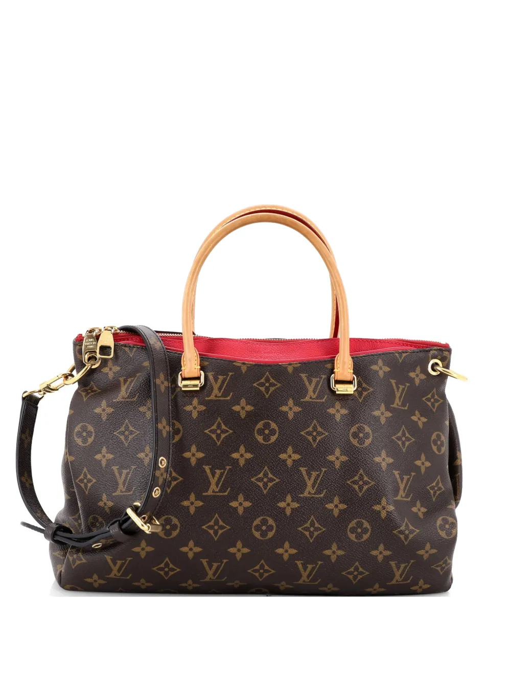 Louis Vuitton Pre-Owned Pallas Tote Monogram Canvas with Leather shoulder bag - Braun
