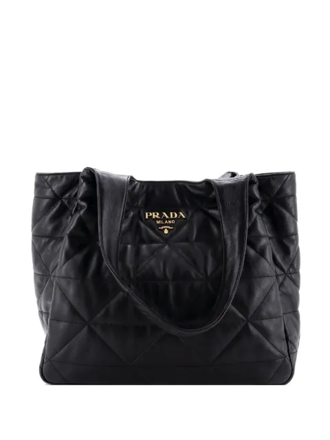 Prada Pre-Owned Flou Dynamique Open Quilted Nappa Leather Large tote bag